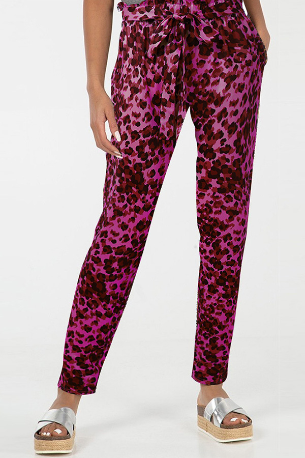 

Lovely Casual Leopard Printed Purple Pants
