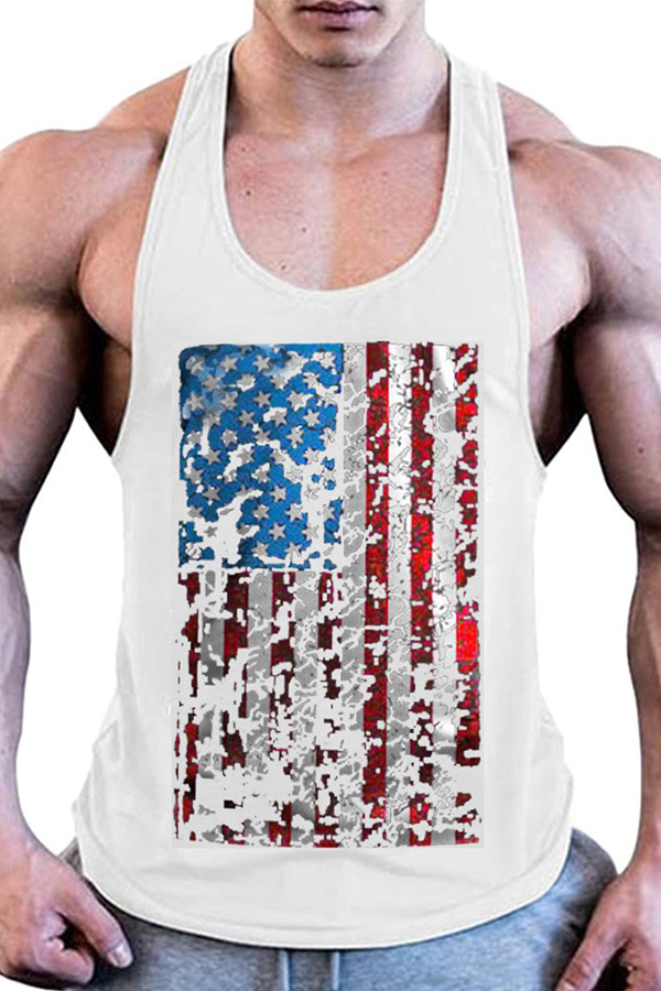 

Lovely Casual Printed White Vest