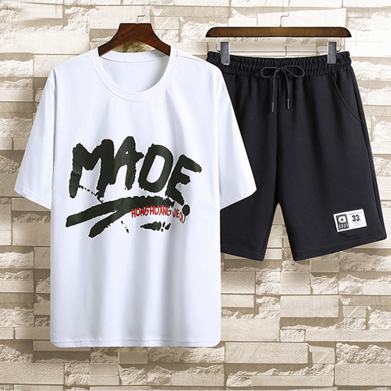 Lovely Casual Letter Printed White Two-piece Shorts Set