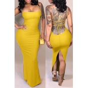 Lovely Casual Backless Yellow Qmilch Ankle Length 