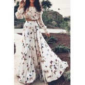 Lovely Casual Butterfly Printed White Two-piece Sk