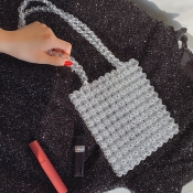 Lovely Stylish White PVC Messenger Bag