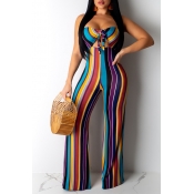 Lovely Sexy Off The Shoulder Striped Hollow-out Mu