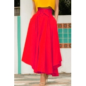 Lovely Sweet High Waist Red Ankle Length A Line Sk