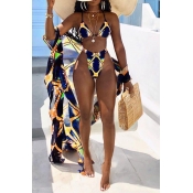 Lovely Printed Multicolor Two-piece Swimwear(With 