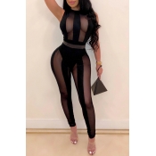 Lovely Sexy See-through Black One-piece Jumpsuit(W