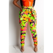 Lovely Casual Camouflage Printed Multicolor Pants