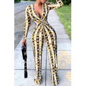 Lovely Chic V Neck Printed Multicolor One-piece Ju