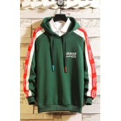 Lovely Casual Hooded Collar Patchwork Green Hoodie