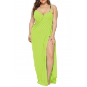 Lovely Casual Sleeveless Light Green Plus Size Cov