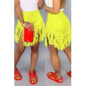 LW Casual Tassel Design Yellow Jeans