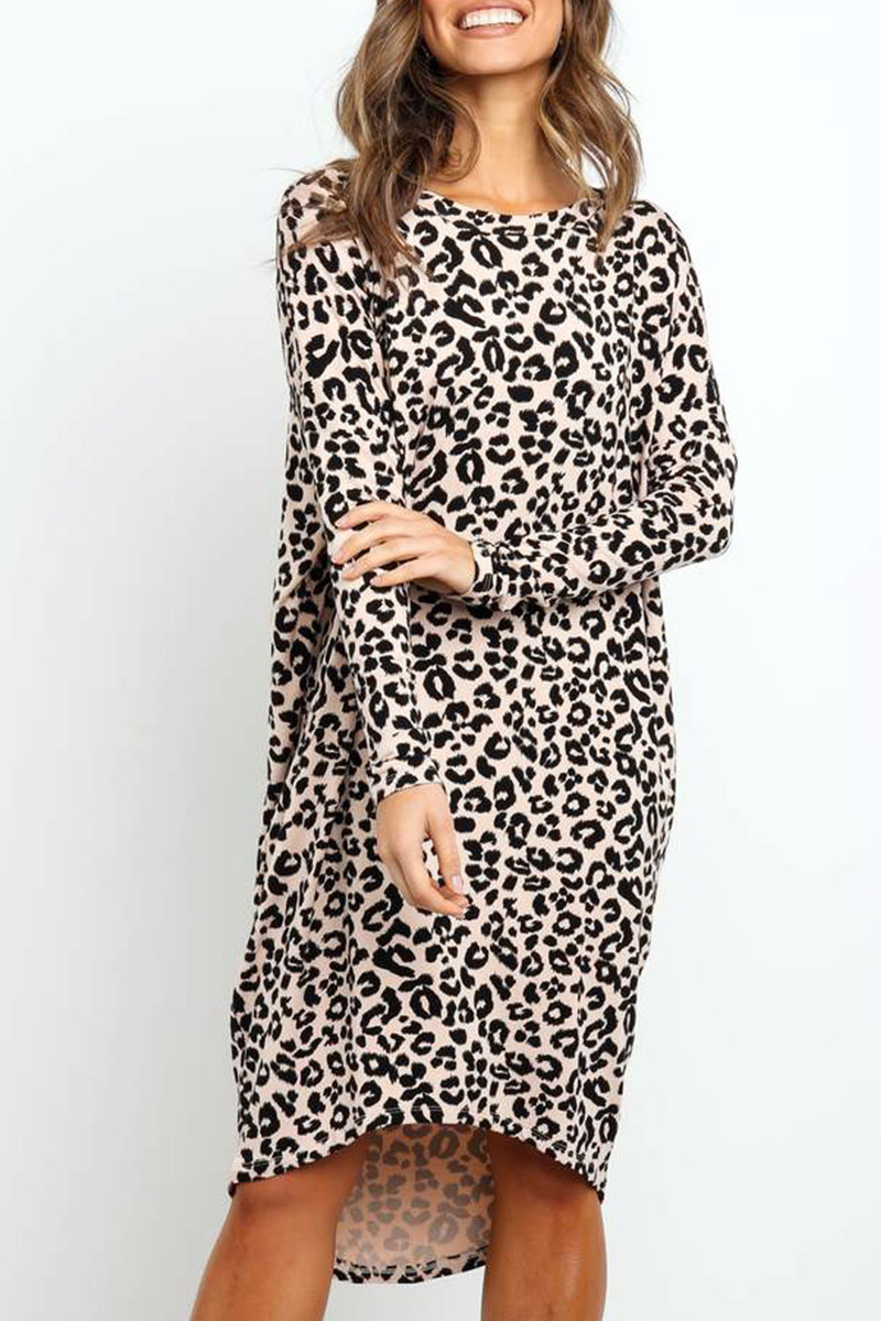 

Lovely Leopard Printed Knee Length Dress