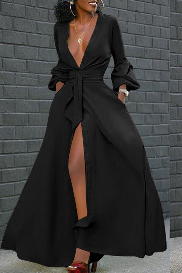 black floor length dresses