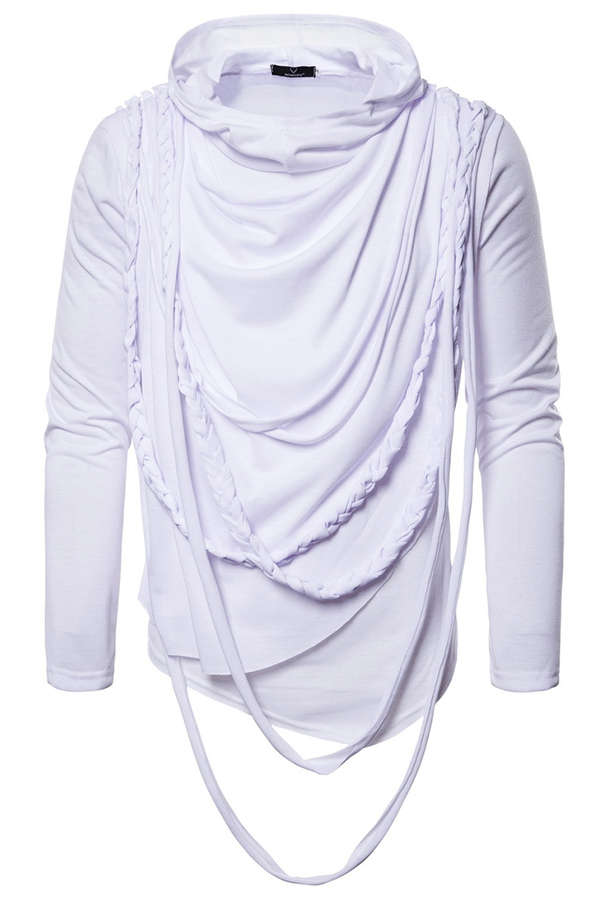 

Lovely Casual Hooded Collar White T-shirt
