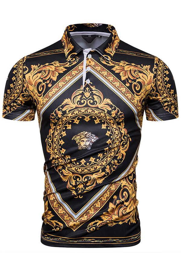

Lovely Casual Turndown Collar Multicolor Polo Shirt, Multi
