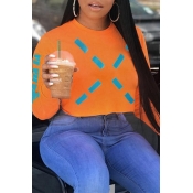 Lovely Work Crop Top Orange Sweatshirt Hoodies