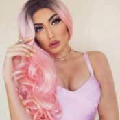 Lovely Casual Big Curly Pink Wigs