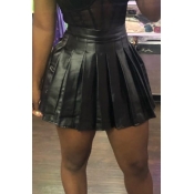 LW Sweet Ruffle Design Black Mini Skirt