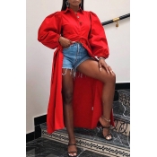 Lovely Casual Asymmetrical Red Blouse
