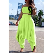 Lovely Casual Loose Green Two-piece Pants Set