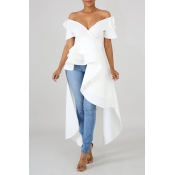 Lovely Work Asymmetrical White Blouse