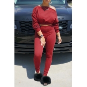 Lovely Chic Off The Shoulder Basic Red Two-piece P