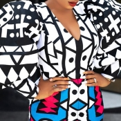 Lovely Work Geometric Printed White Blouse