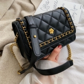 Lovely Retro Chain Strap Black Crossbody Bag