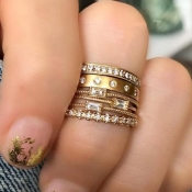 Lovely Trendy Gold Alloy Ring