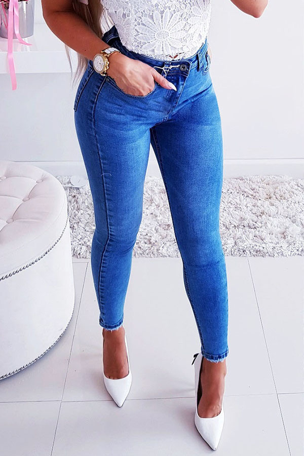 Cheap Jeans Lovely Leisure Skinny Royal Blue Jeans