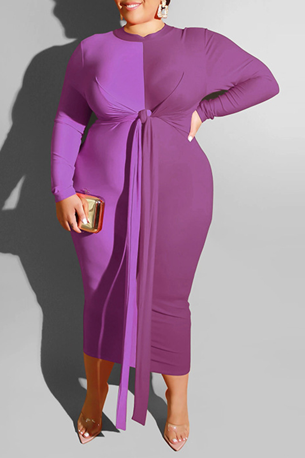 plus size purple dresses cheap