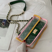 Lovely Trendy See-through Green PVC Messenger Bag