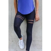 Lovely Sportswear Patchwork Black Leggings