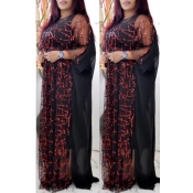 Lovely Casual Sequined Wine Red Plus Size Two-piec