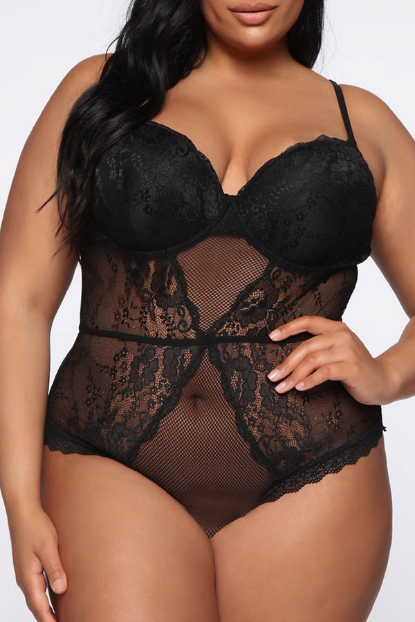 

Lovely Sexy Hollow-out BlackTeddies, Black