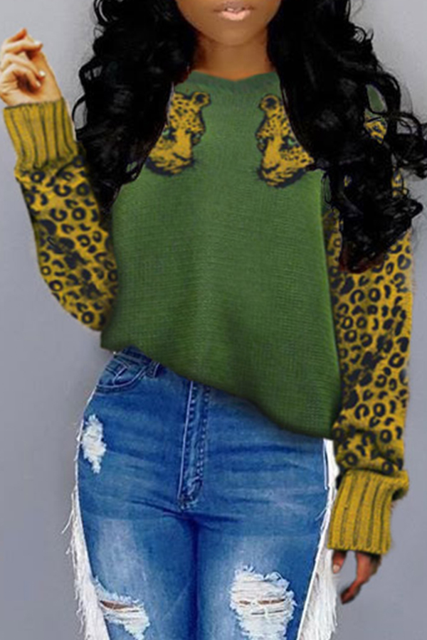 leopard arm sweater