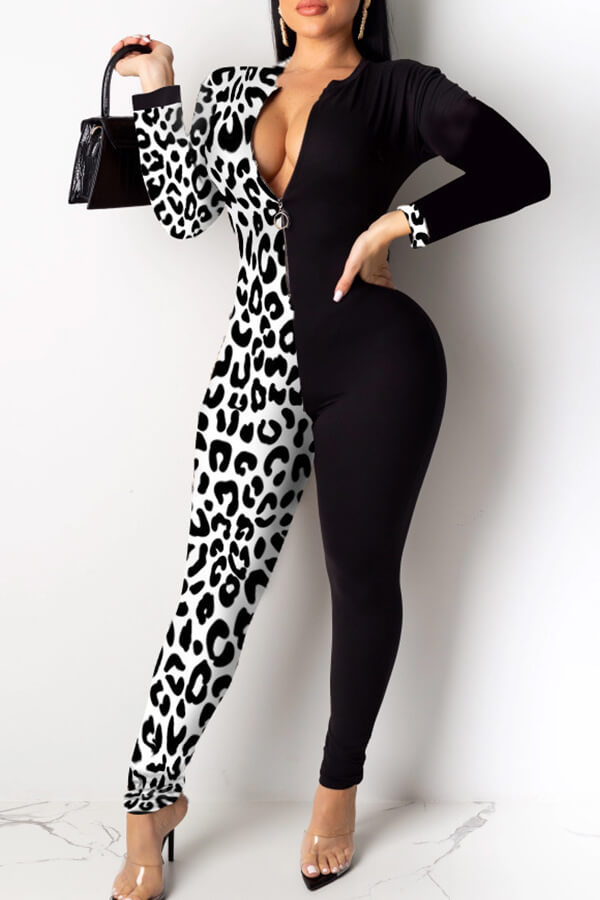 

Lovely Trendy Leopard Printed One-piece Jumpsuit