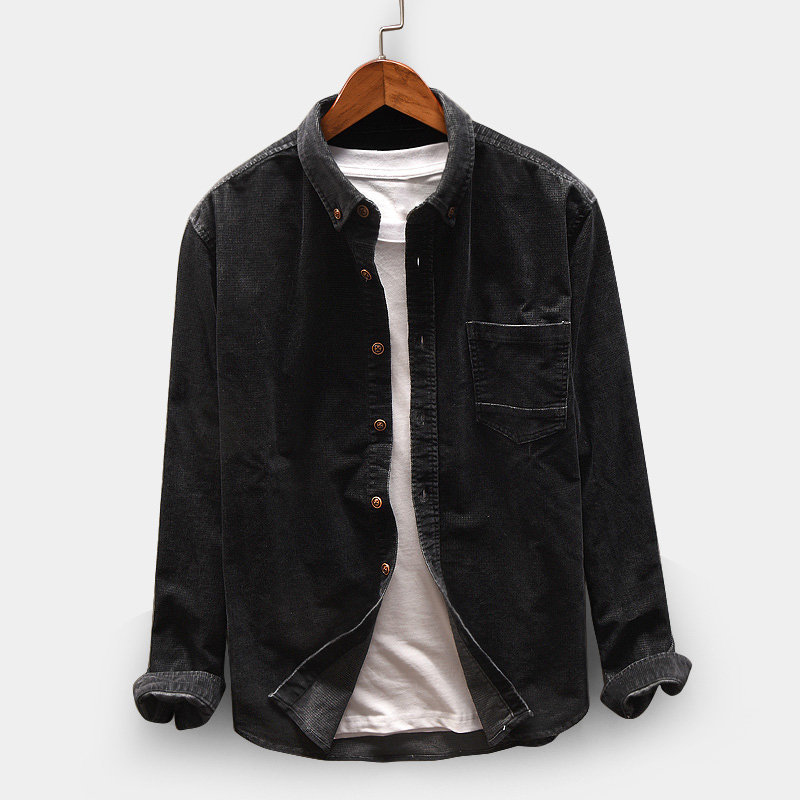 

Lovely Casual Turndown Collar Buttons Design Black Shirt