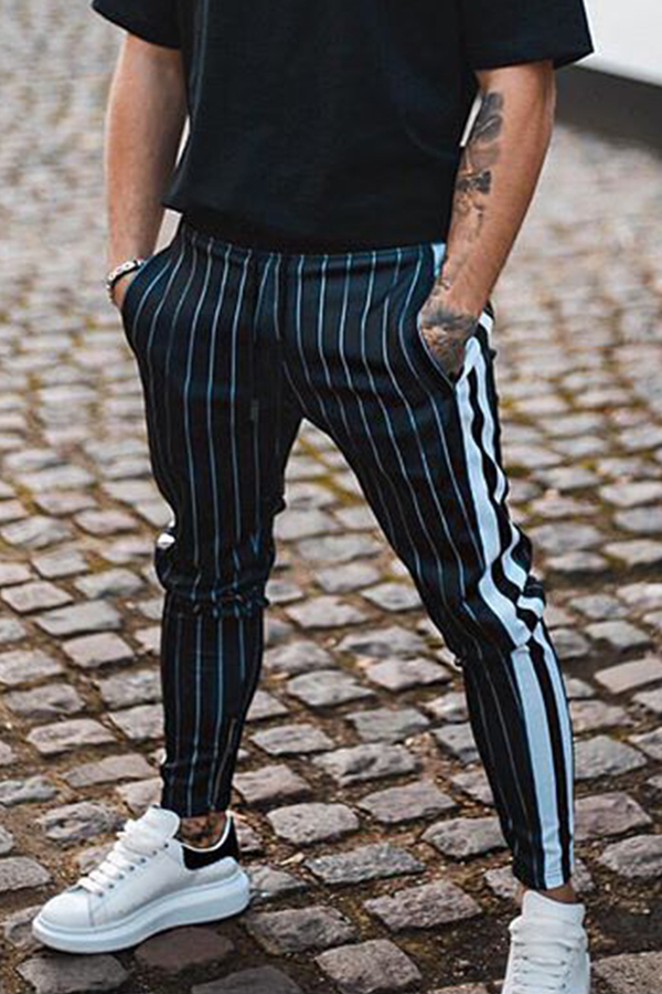 

Lovely Casual Patchwork Black Pants