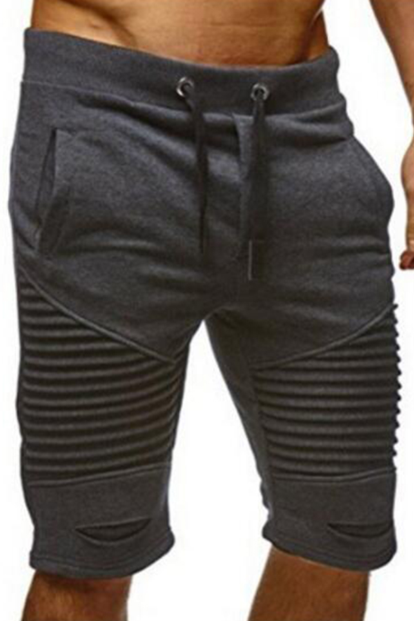 Lovely Casual Ruffle Design Dark Grey Shorts
