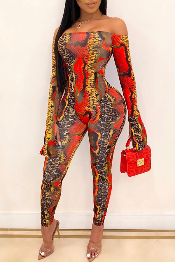 

Lovely Trendy Printed Red Two-piece Pants Set