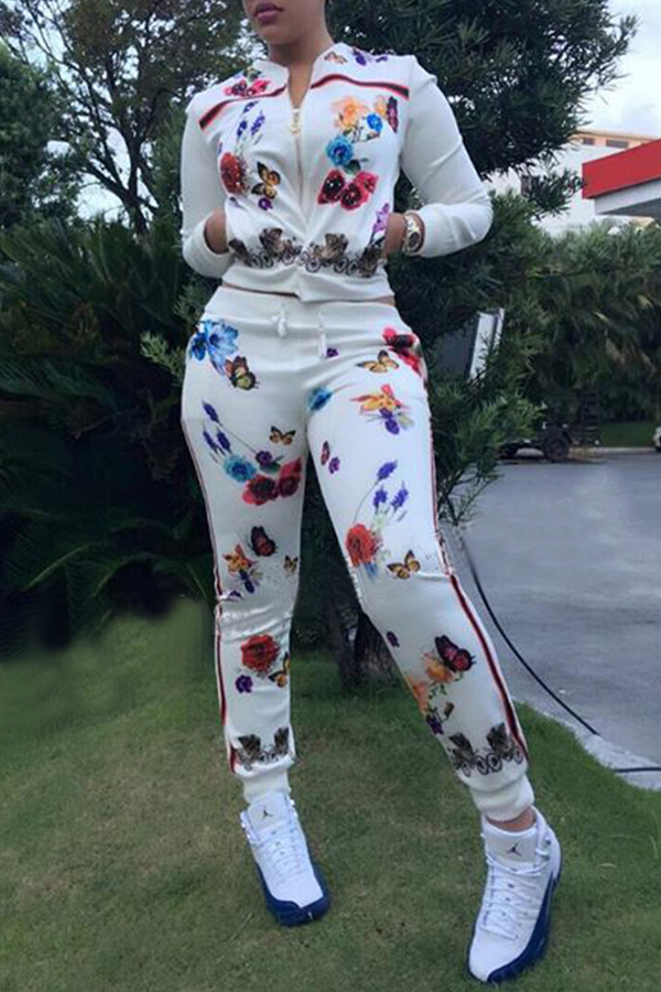 

Lovely Casual Printed Multicolor Two-piece Pants Set, Multi