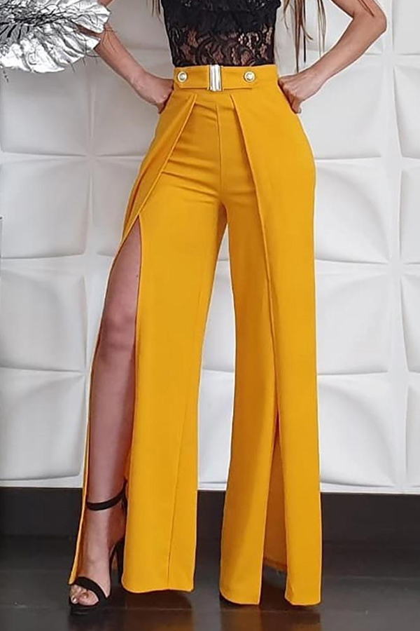 flowy yellow pants