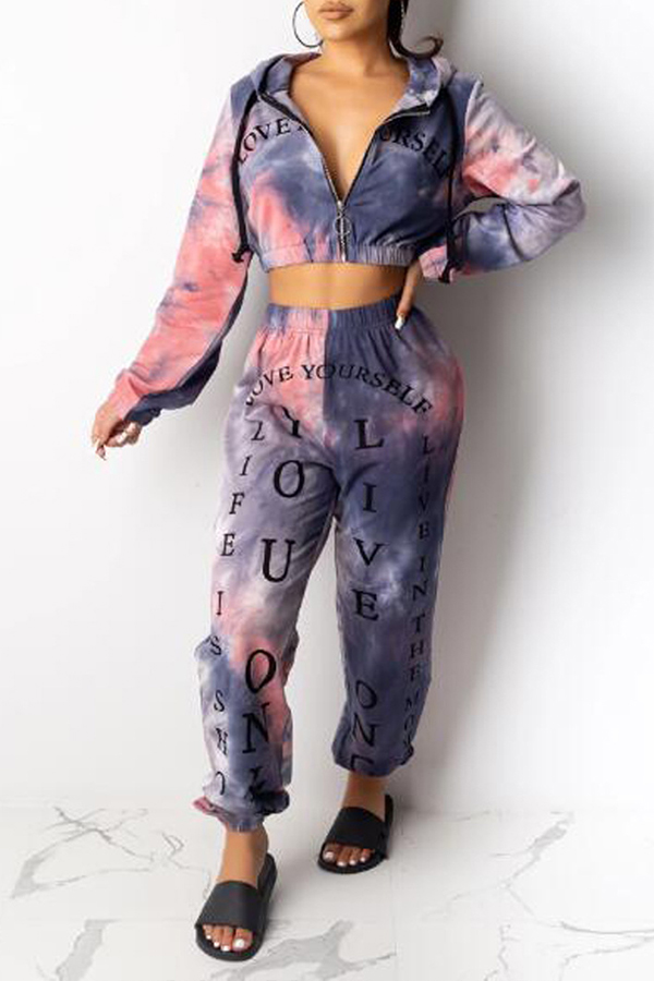 

Lovely Trendy Hooded Collar Multicolor Two-piece Pants Set, Multi