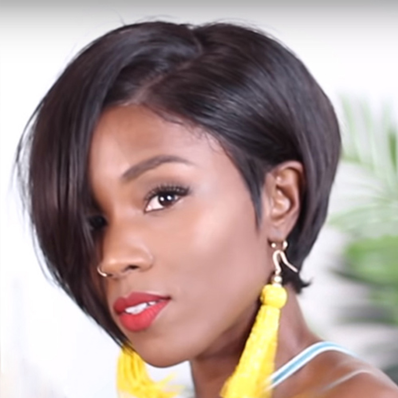 

Lovely Trendy Short Black Wigs