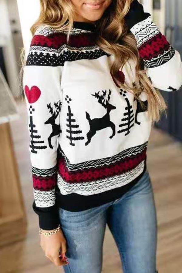 

Lovely Christmas Day Printed White Sweatshirt Hoodie