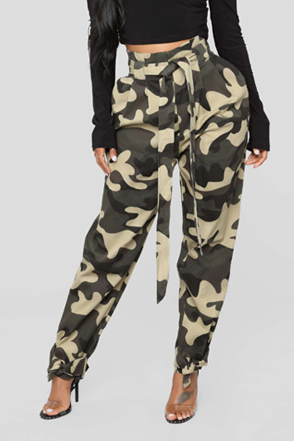 

Lovely Casual Camouflage Printed Army Green Pants