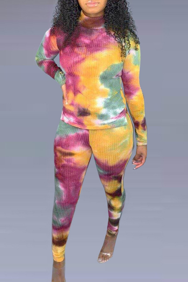 

Lovely Casual Printed Multicolor Two-piece Pants Set, Multi