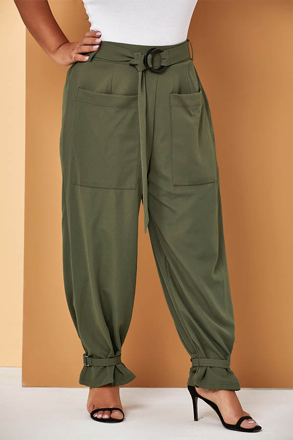

Lovely Casual Loose Green Plus Size Pants