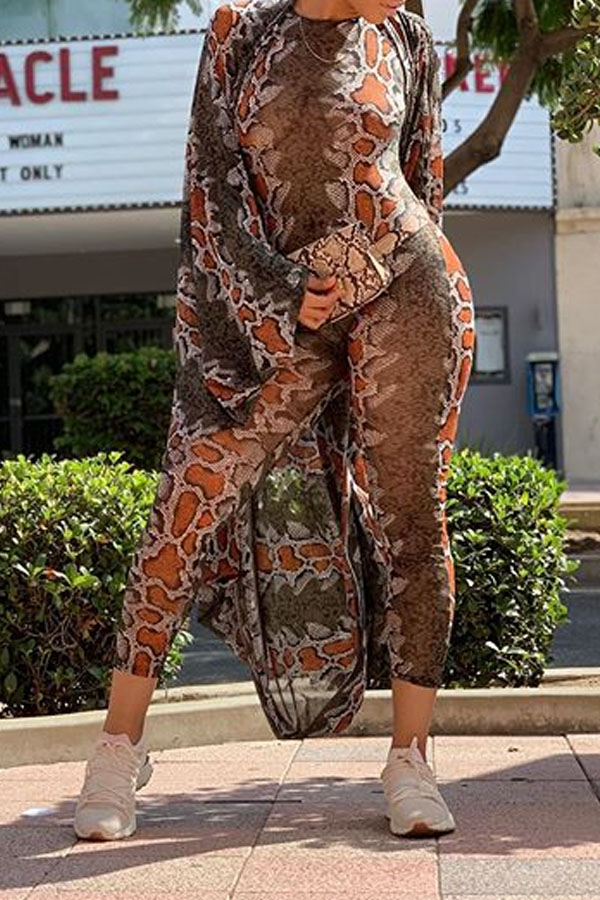 

Lovely Trendy Leopard Printed Two-piece Pants Set